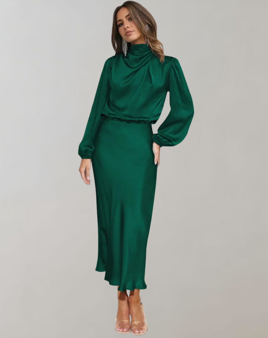 Marie | Stilfuld Satin Maxi Kjole