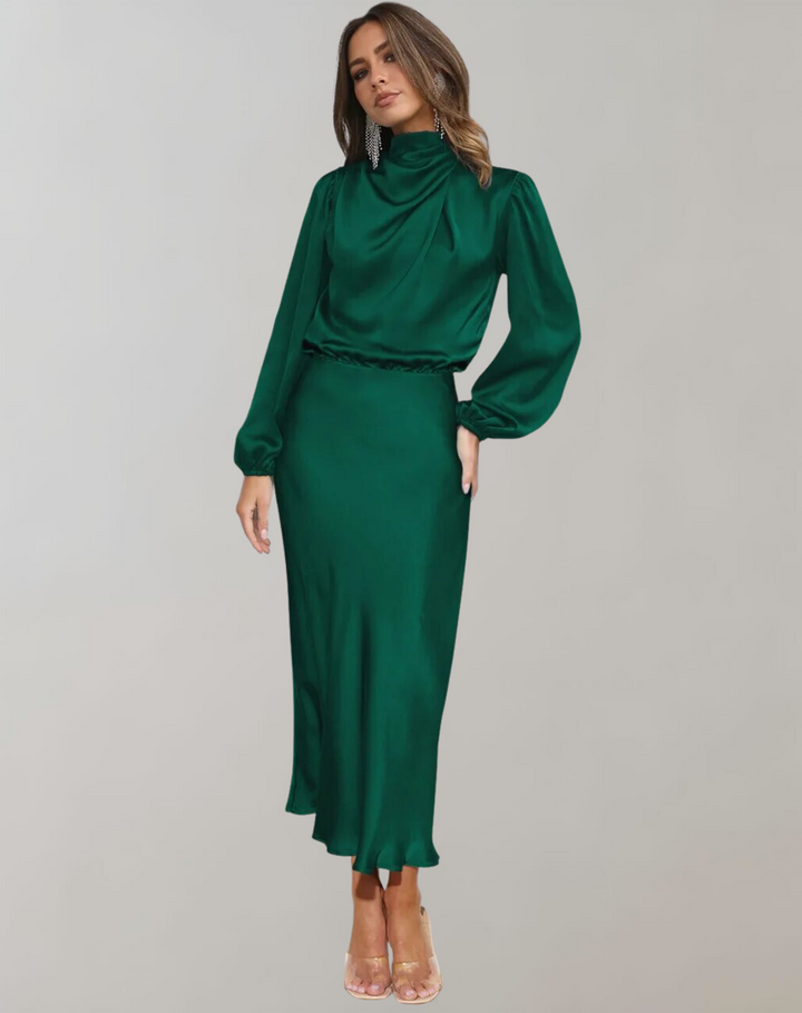 Marie | Stilfuld Satin Maxi Kjole