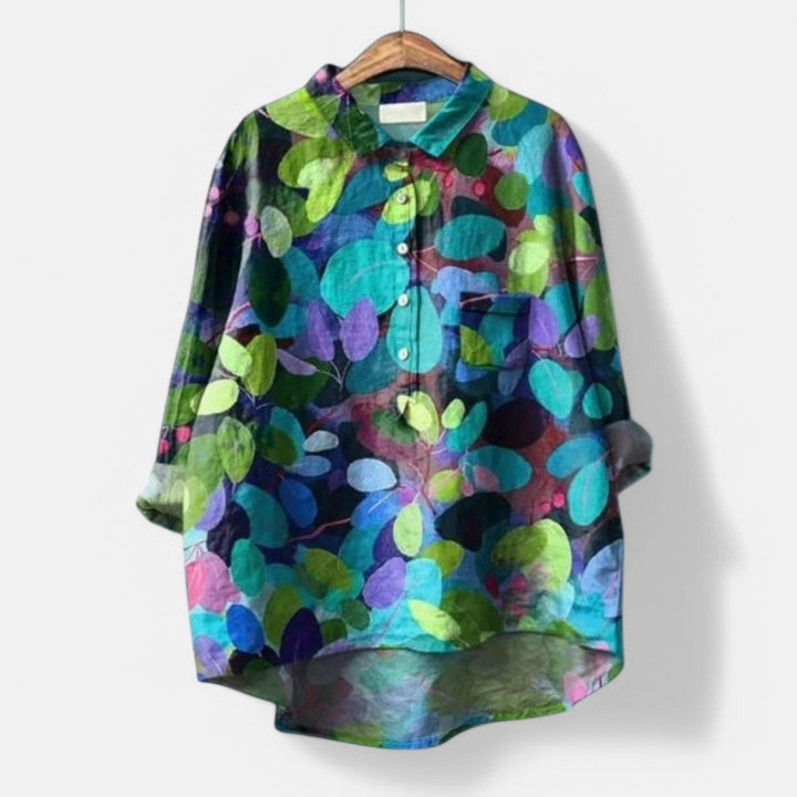 Kiara™ | Stilfuld Løs Pasform Blomstret Bluse