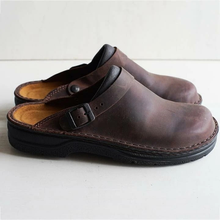 Cody | Brune Læder Slip-On Træsko