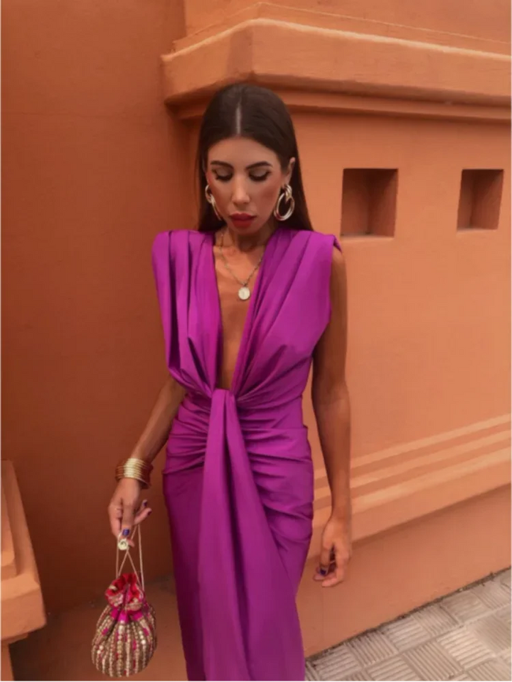 Darcy | Dame Elegant Plisseret Maxi Kjole
