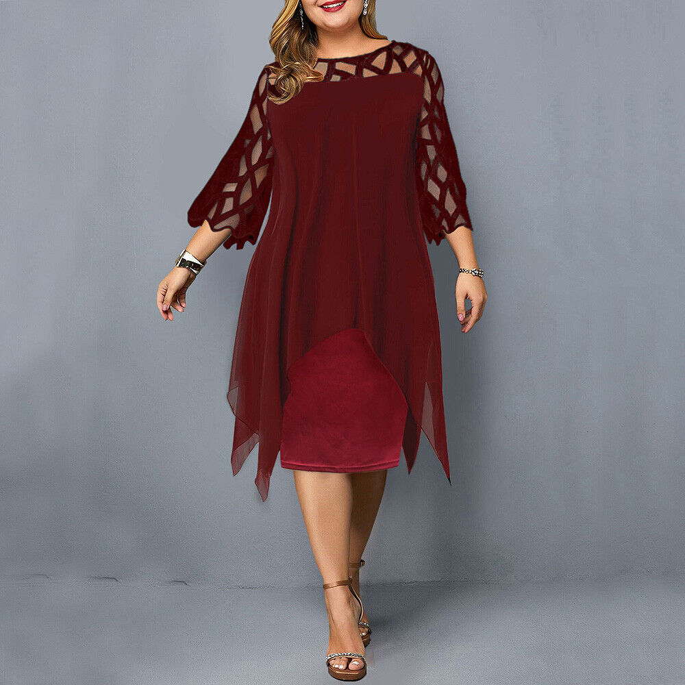 Freja® | Chic Plus Size Midi Kjole til Moderne Kvinder