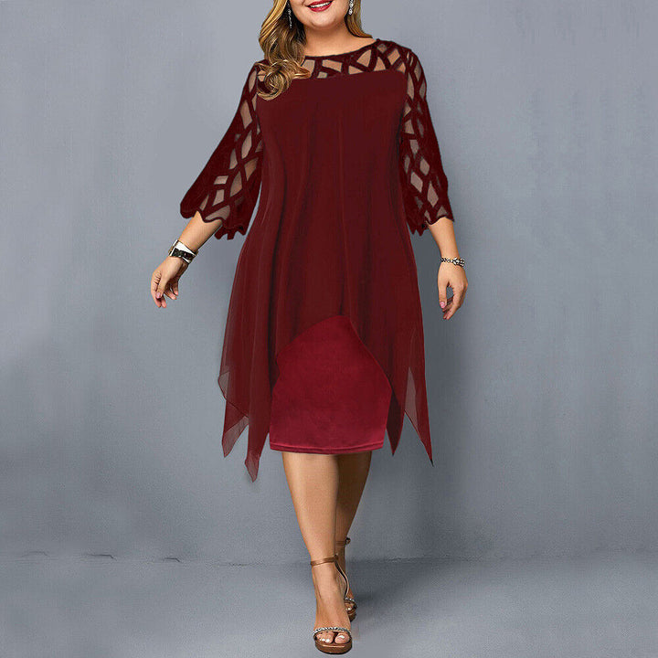 Freja® | Chic Plus Size Midi Kjole til Moderne Kvinder