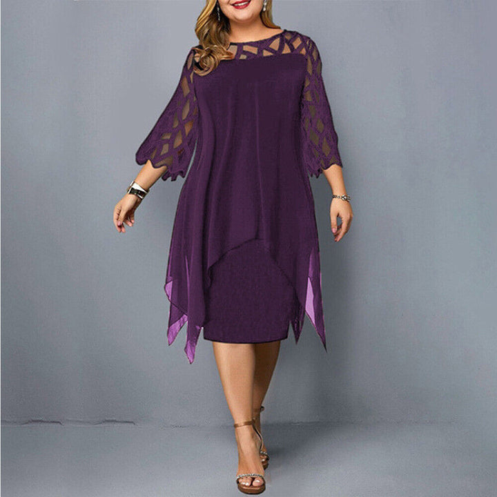 Freja® | Chic Plus Size Midi Kjole til Moderne Kvinder