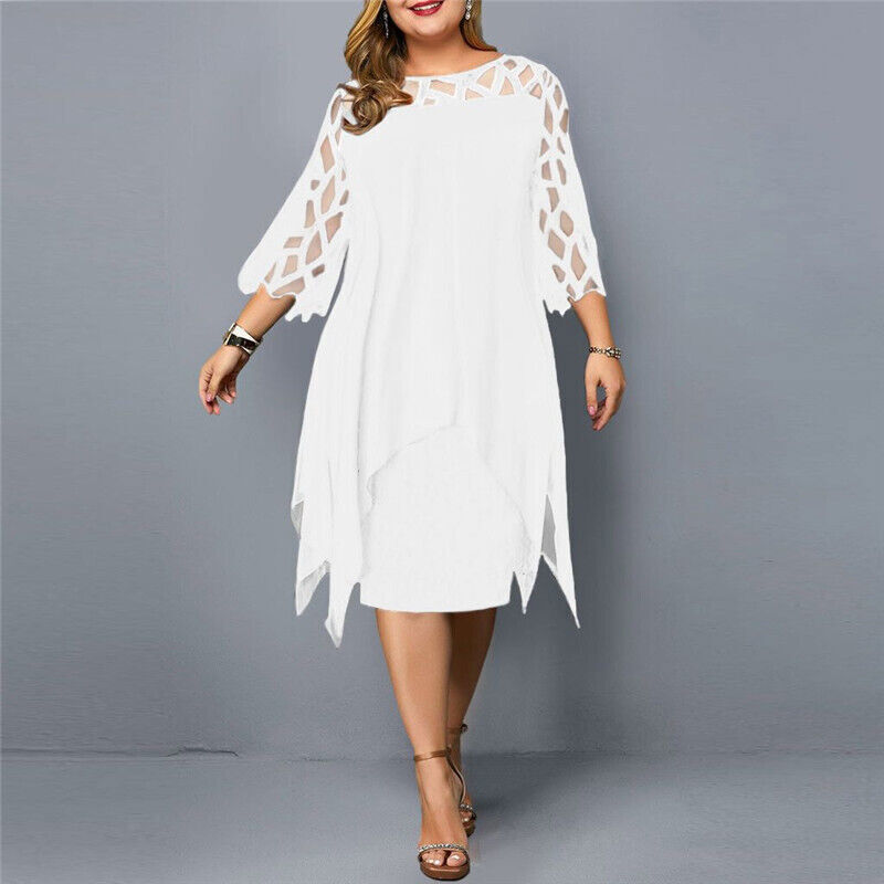 Freja® | Chic Plus Size Midi Kjole til Moderne Kvinder