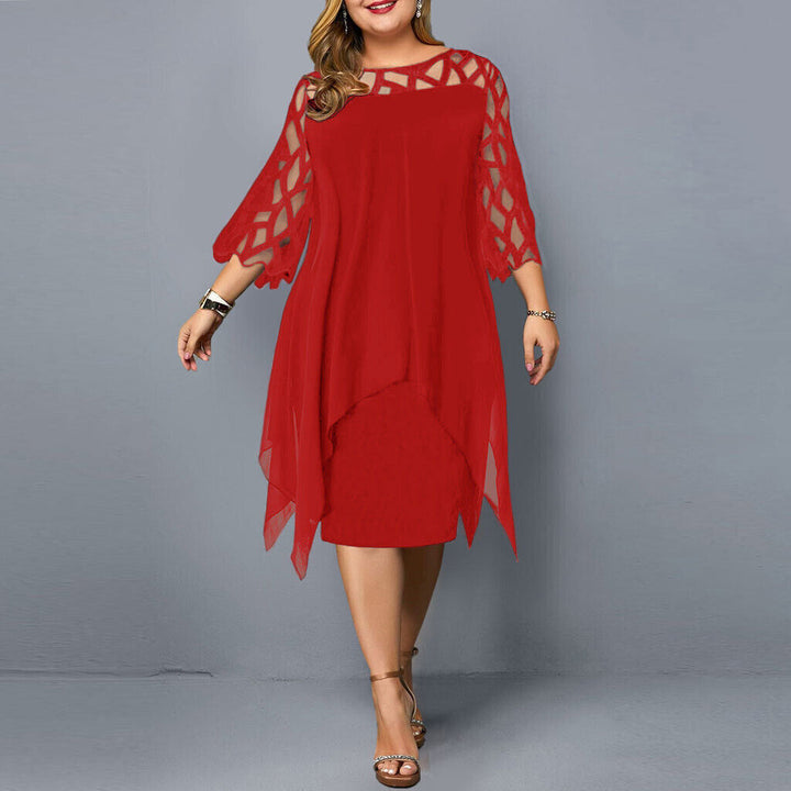 Freja® | Chic Plus Size Midi Kjole til Moderne Kvinder