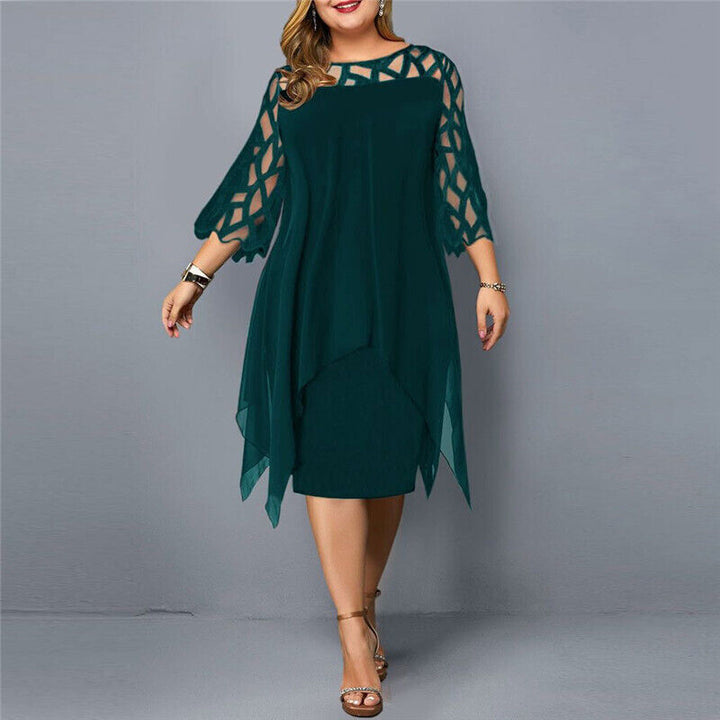 Freja® | Chic Plus Size Midi Kjole til Moderne Kvinder