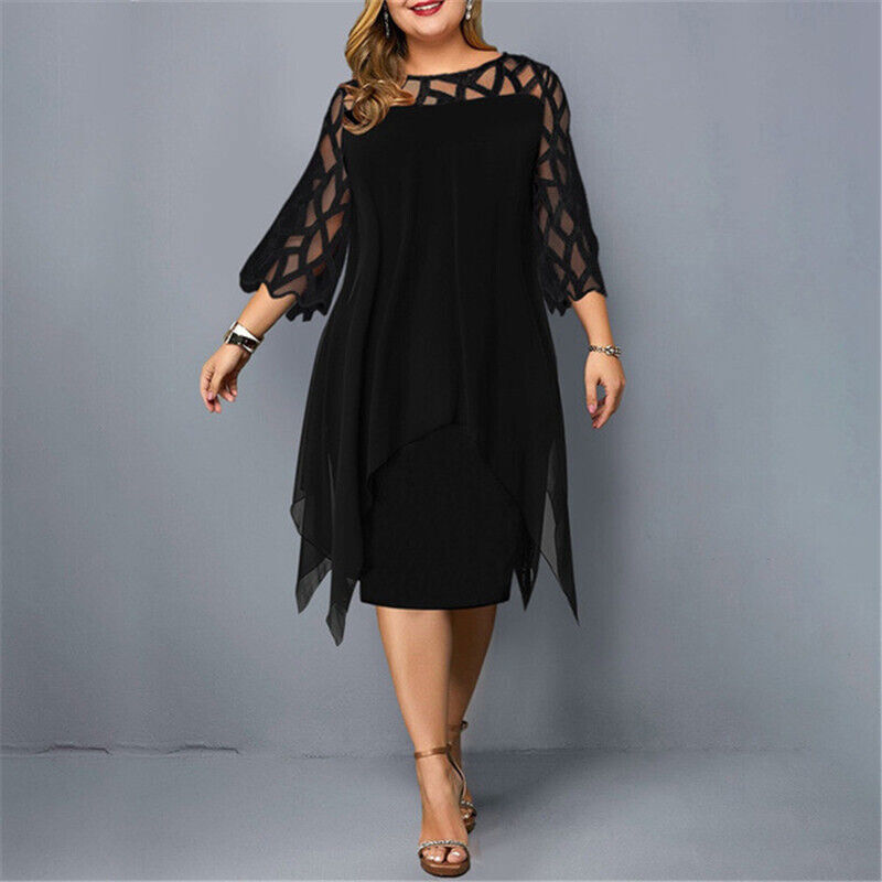 Freja® | Chic Plus Size Midi Kjole til Moderne Kvinder
