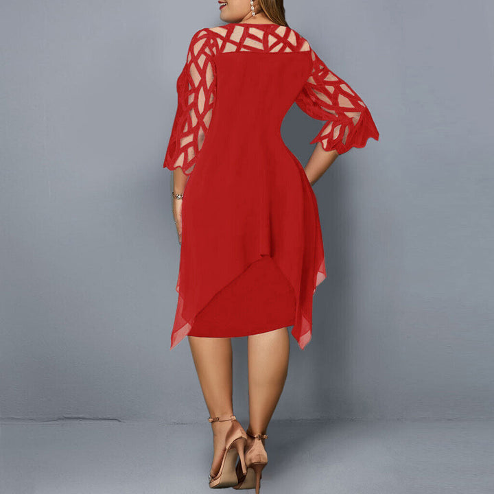 Freja® | Chic Plus Size Midi Kjole til Moderne Kvinder